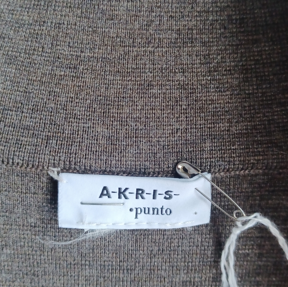Akris Punto Taupe Wool Tunic-Length Zip-Front Jacket - Picture 4 of 4